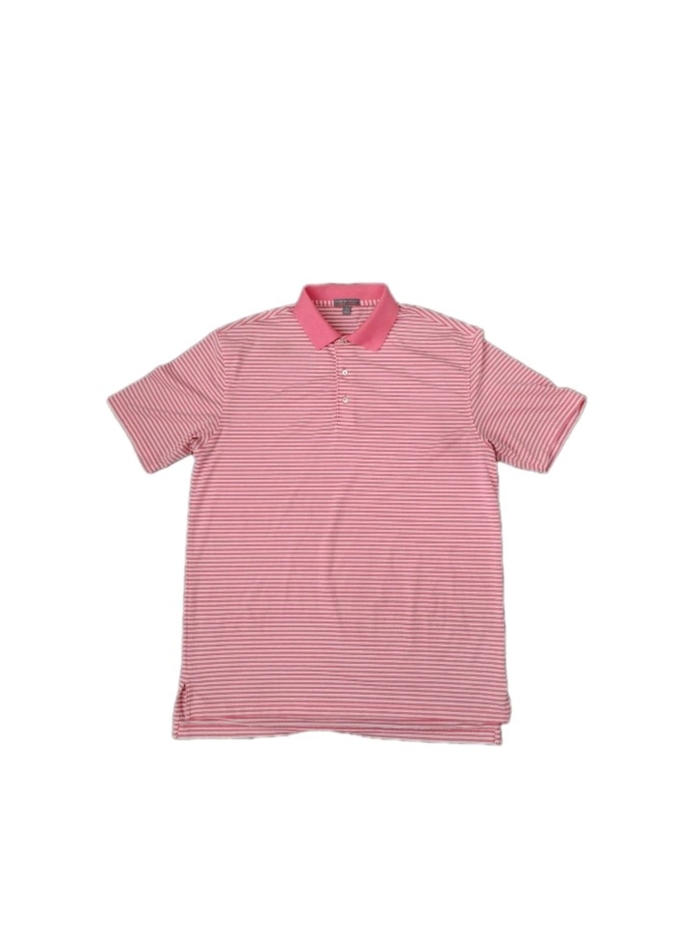 Peter Millar Summer Comfort Pink White Striped Polo Short Sleeve Men's Size M